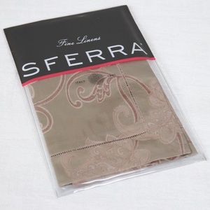 SFERRA BELLANCA EGYPTIAN YARN DYED JACQUARD BOUDOIR SHAM - NOUGAT - NEW